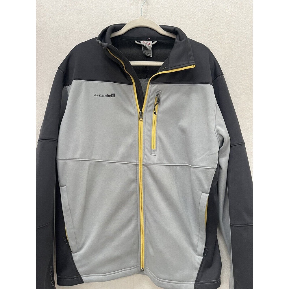 Avalanche Jacket Mens Large gray Soft Shell Weather Shield Pockets zip ski snow - Picture 2 of 10